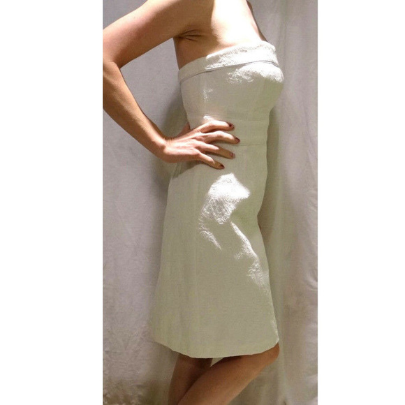 Holiday Party White Dress Strapless Date Wedding Rehearsal Dinner - Picture 1 of 8